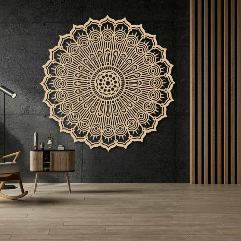 Wooden mandala on the wall