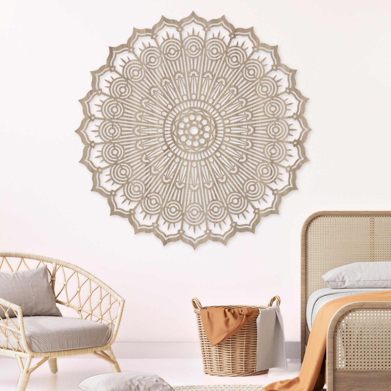 Wooden mandala on the wall