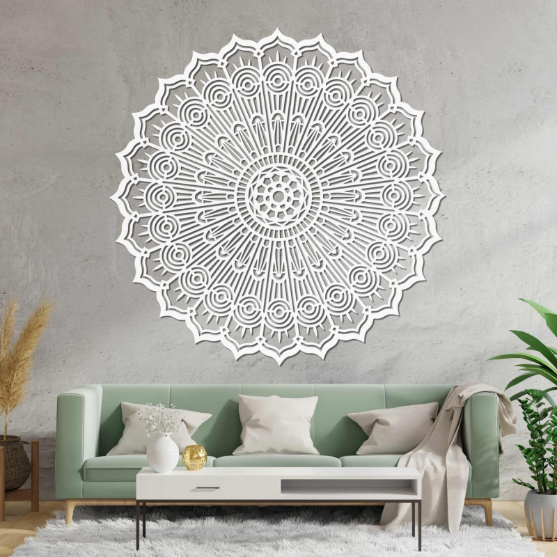 Wooden mandala on the wall