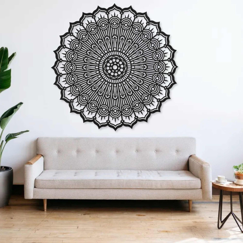 Wooden mandala on the wall
