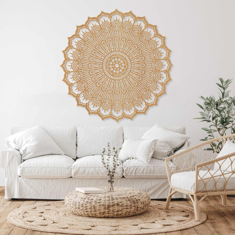 Wooden mandala on the wall