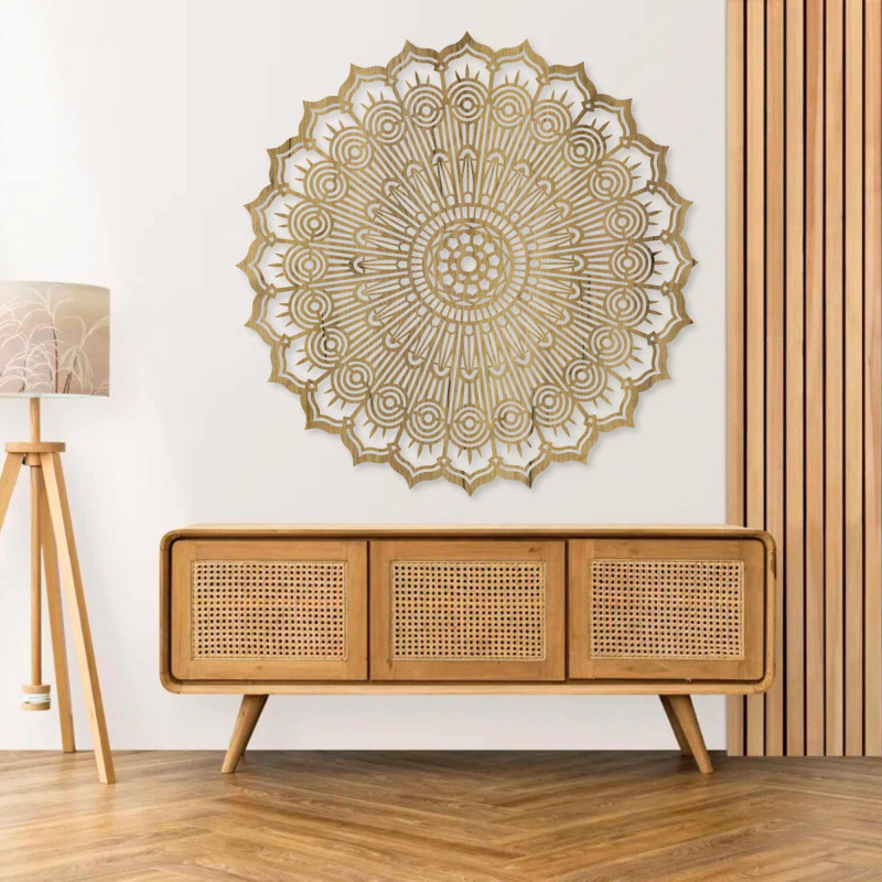 Wooden mandala on the wall