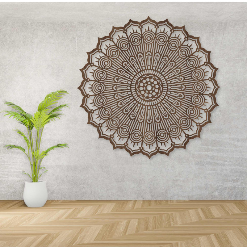 Wooden mandala on the wall
