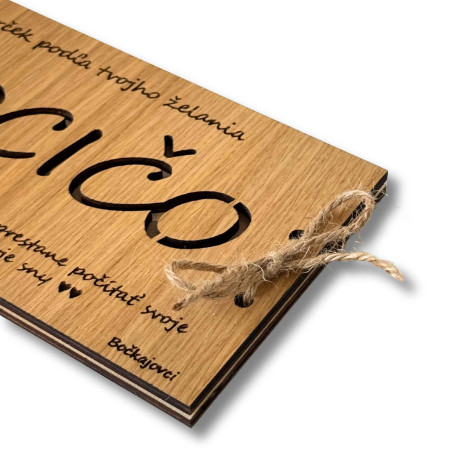 Wooden money envelope - ANY 20 x 10 cm