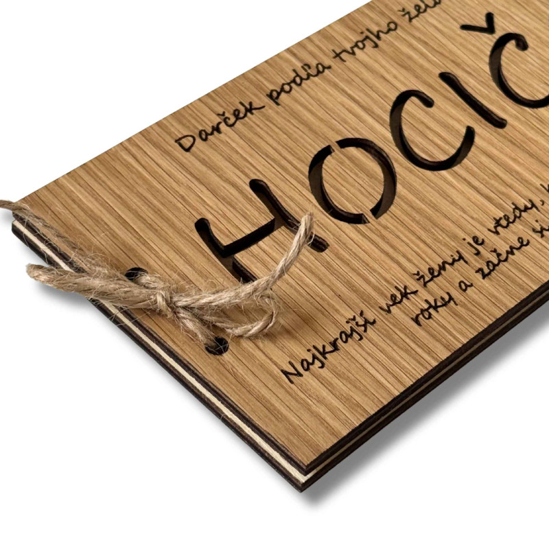 Wooden money envelope - ANY 20 x 10 cm