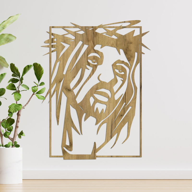 Wooden wall picture Jesus Christ - FAITHO