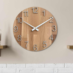Elegant solid oak wall clock - minimalism with the soul...