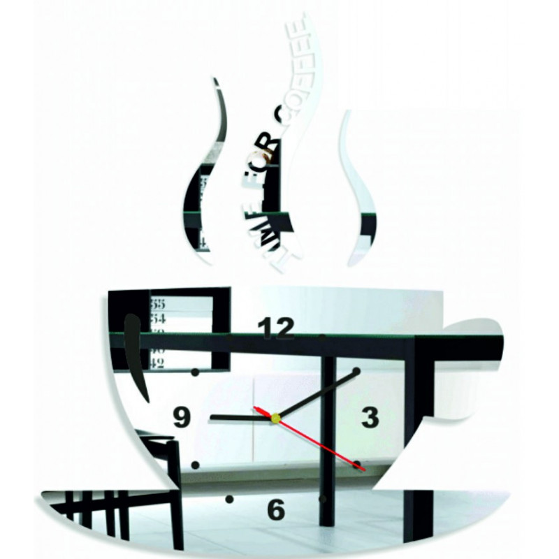 Modern wall clock made of plexiglass. Trendy wall clock as a gift. X-momo clock. PMMA