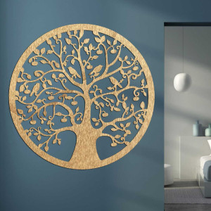 Wooden circular tree of life on the wall - ARBORVITAE