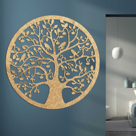 Wooden circular tree of life on the wall - ARBORVITAE