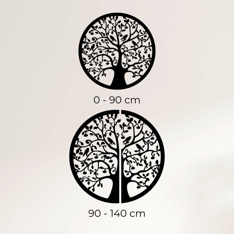 Wooden circular tree of life on the wall -...