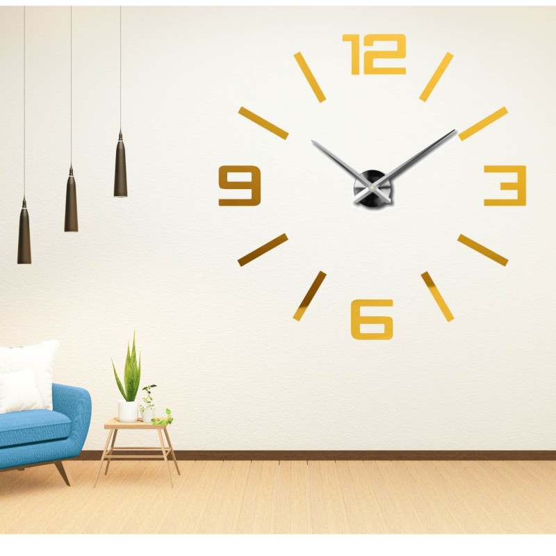 Large adhesive clock made of Italian plexiglass for a modern interior - style without drilling