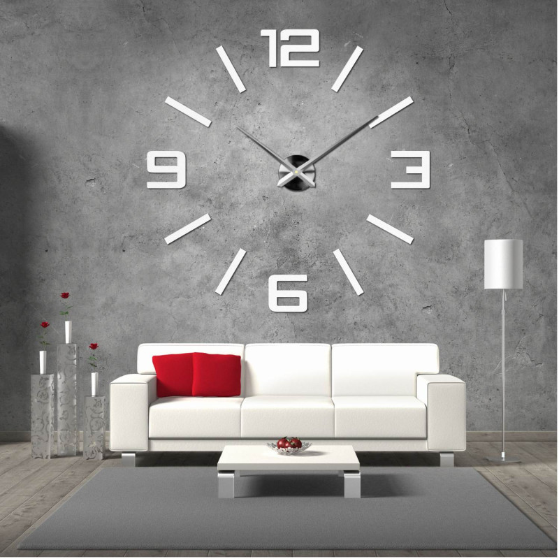 Modern wall clock made of plexiglass with an adjustable diameter of up to 130 cm - a stylish addition to any room.
