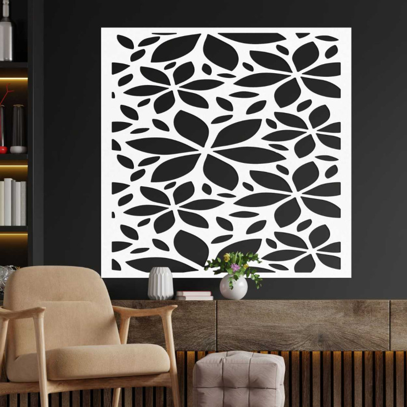 Wooden wall decoration flowers square- SAJFO