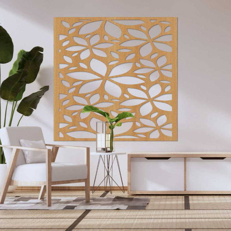 Wooden flower picture square - BOTANICA