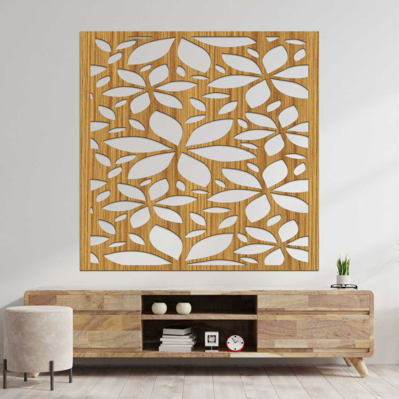 Wooden flower picture square - BOTANICA