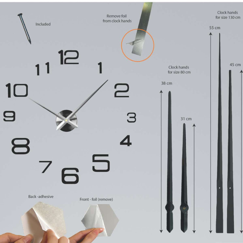 dimensions of sticker clock