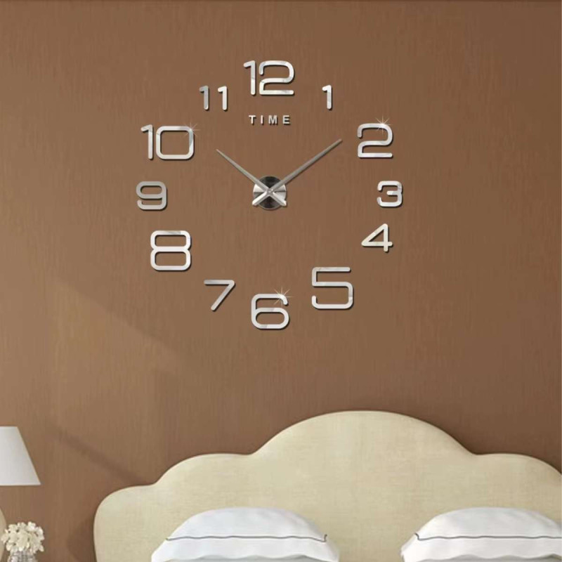 mirror 3d wall clock