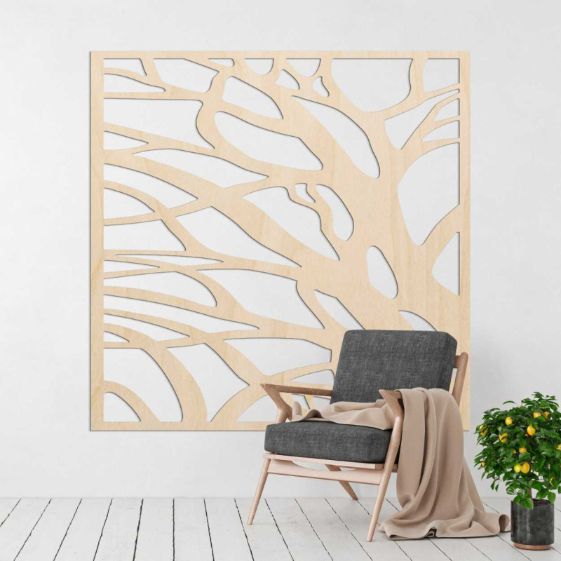 Wooden wall decoration nature square - LASLO