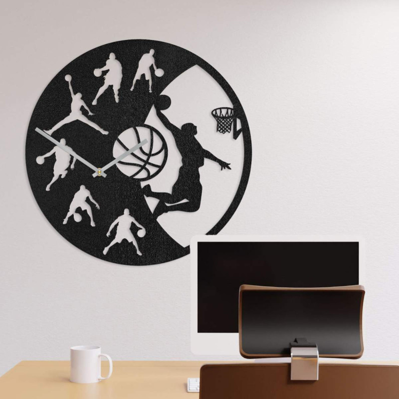 Wall clock - Basketball player slam dunking