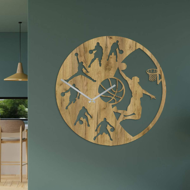 basketball player wall clock