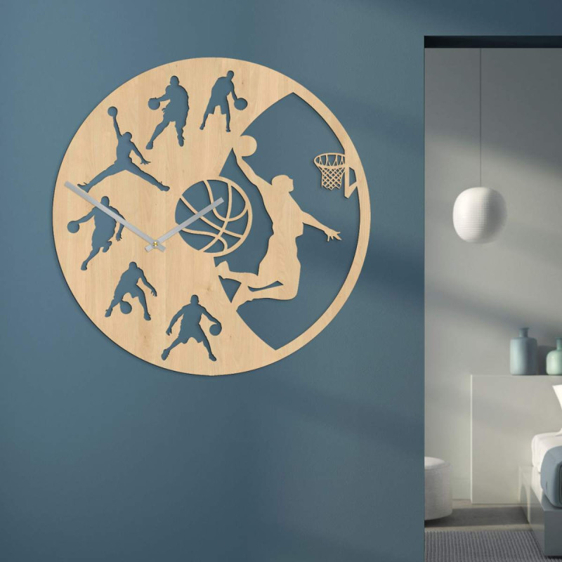 basketball player wall clock for the living room