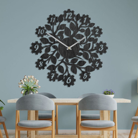 Original clock with numbers, flowers