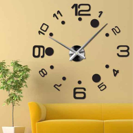 Large 3D plastic wall clock - DEREK