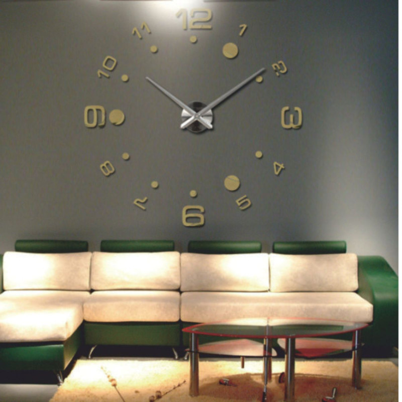 Large 3D plastic wall clock - DEREK