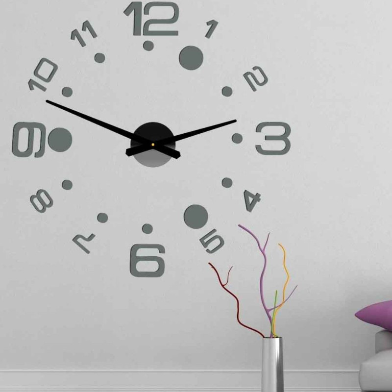 Large 3D plastic wall clock - DEREK