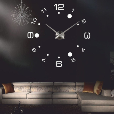 Large 3D plastic wall clock - DEREK