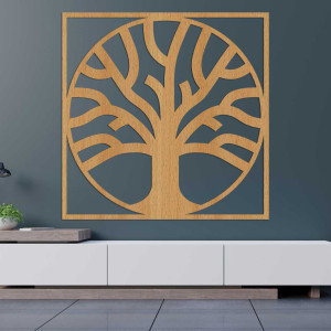 Natural wooden decoration with a harmonious tree design and rooting. 2