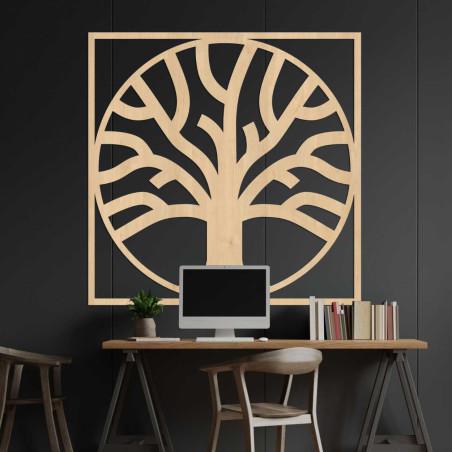 An artistic tree of life with a circular composition expressing balance and stability.