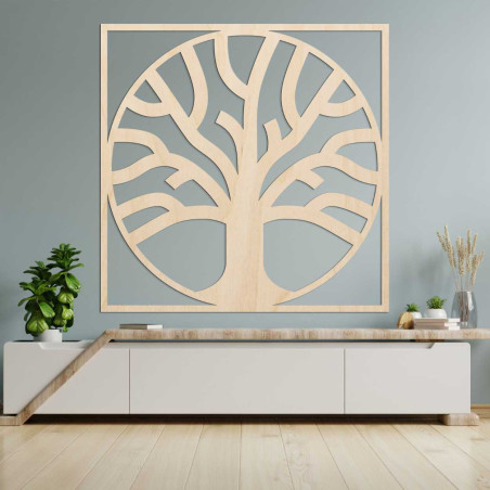 A harmonious tree of life in wooden form with interconnected branches and roots. A harmonious tree of life in wooden form with interconnected branches and roots.
