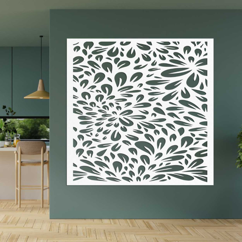 Natural wooden picture with open cutout and artistic design.