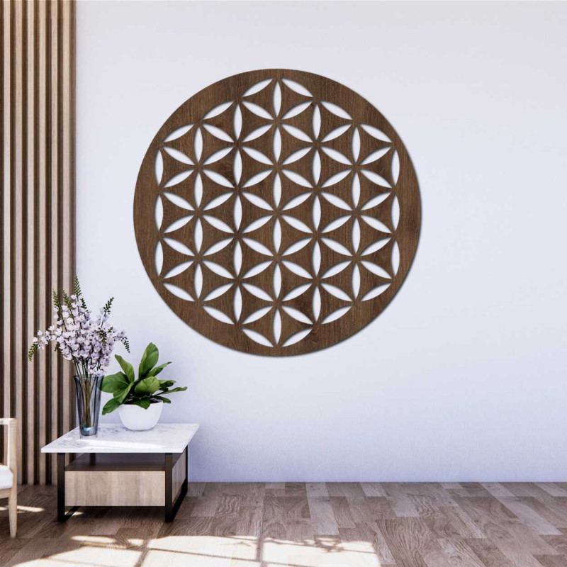 Wooden wall decoration flower of life - TARNESHE