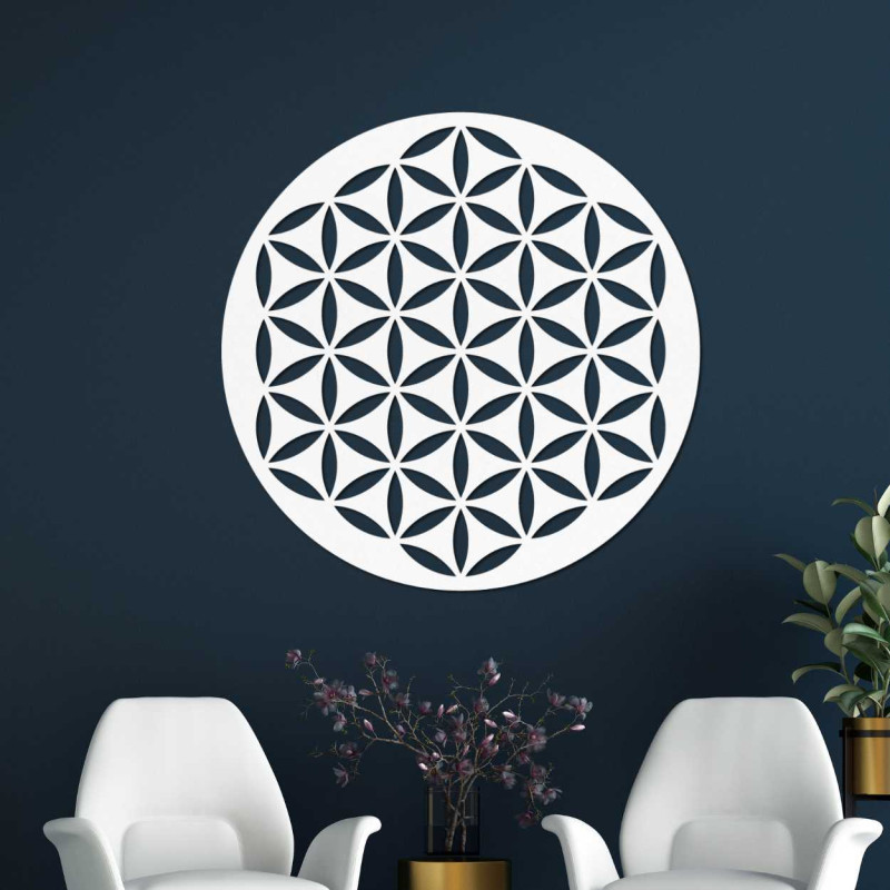 Modern wooden decoration inspired by sacred geometry