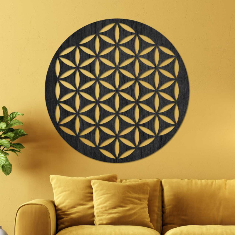 Stylish wooden element with geometric design on a light background.