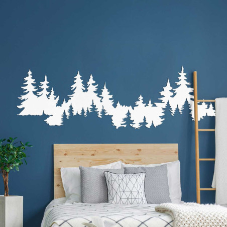 Elegant natural wall decoration with a pine tree motif.