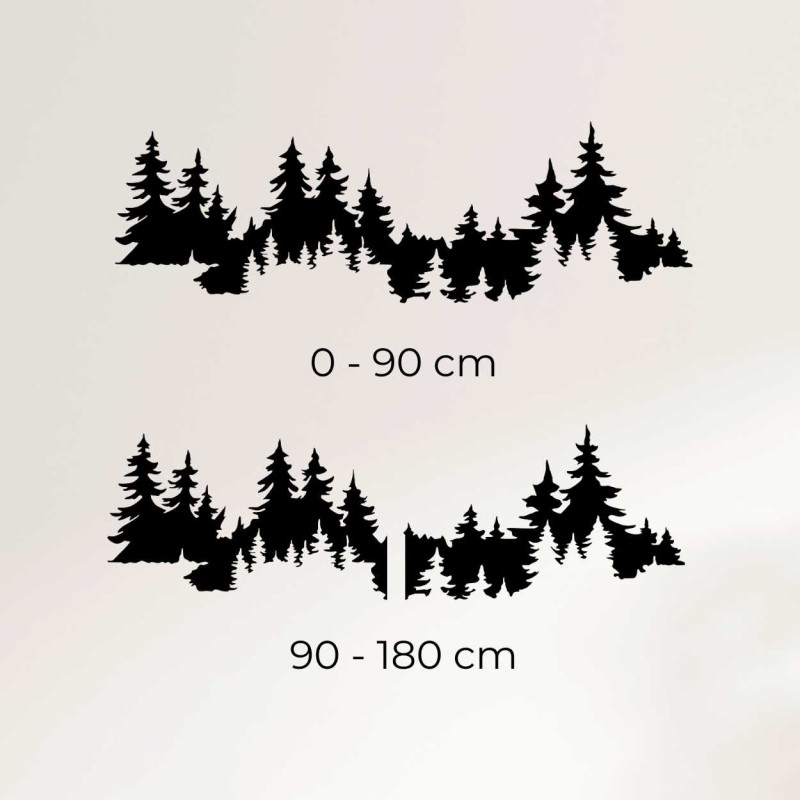 Interior with wooden decoration depicting a dense forest.