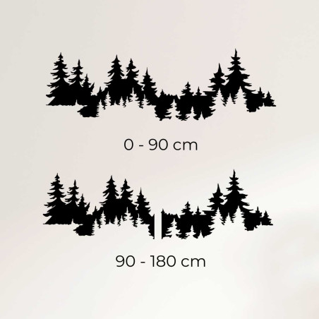 Interior with wooden decoration depicting a dense forest.