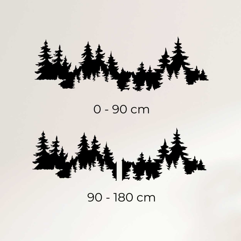 Carved forest motif made of wood as an aesthetic addition to the wall.