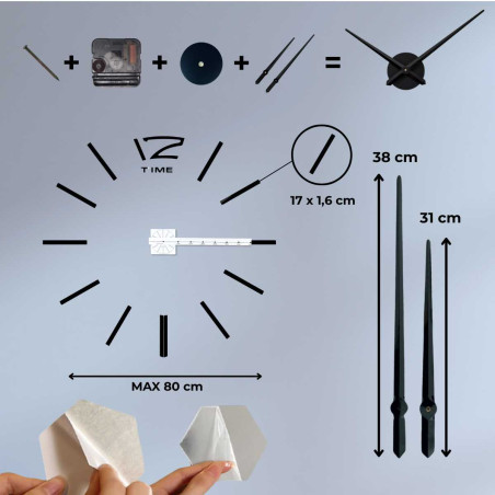 Stick-on wall clock - KRETLIFON