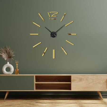 Modern 3D clock with twelve o'clock and simple stripes instead of numbers. Modern 3D clock with twelve o'clock and simple stripes instead of numbers.