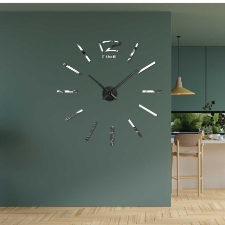 Minimalist wall clock with thin stripes and a subtle TIME inscription. Minimalist wall clock with thin stripes and a subtle TIME inscription.