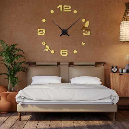 Modern mirror wall clock adhesive - DIYPAJPA