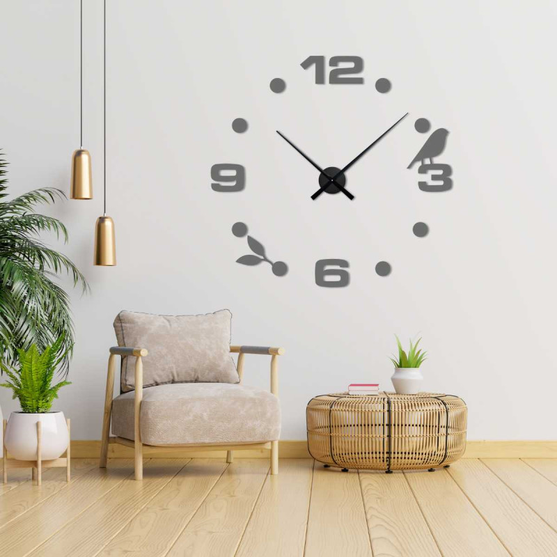 Modern mirror wall clock adhesive - DIYPAJPA