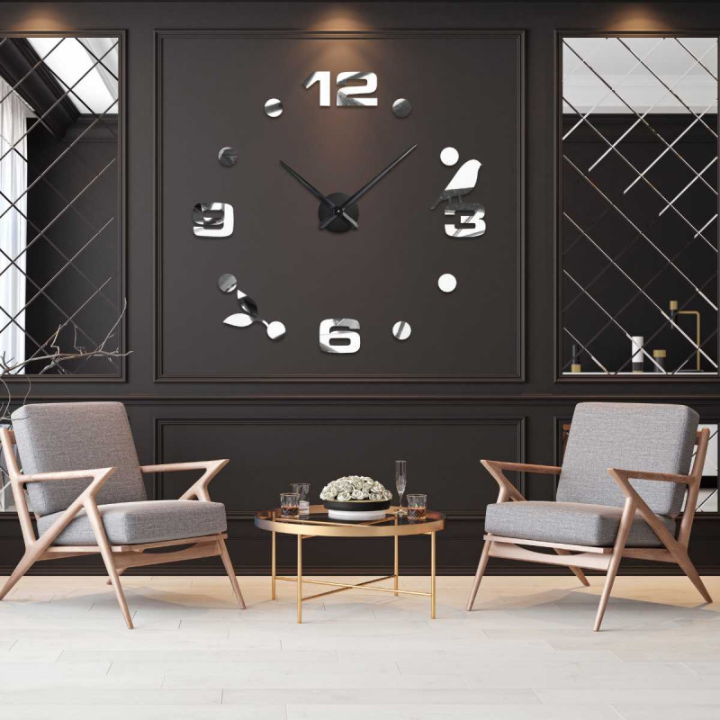 Modern mirror wall clock adhesive - DIYPAJPA