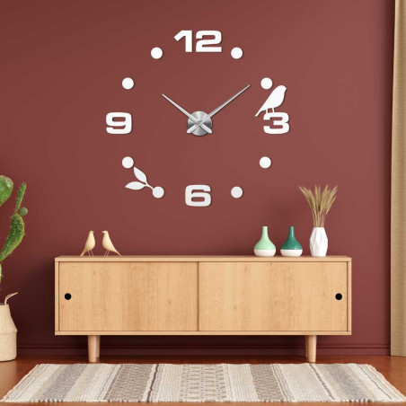 Modern mirror wall clock adhesive - DIYPAJPA