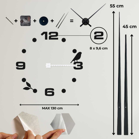 Modern mirror wall clock adhesive - DIYPAJPA